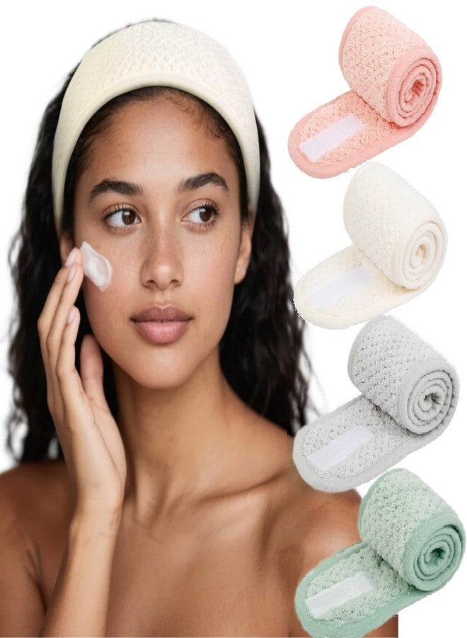Huachi Skincare Headbands for Women Girls: Spa Headband for Washing Face Towel Hair Bands, Makeup Facial Face Wash Head Bands 4 PCS - Image 1